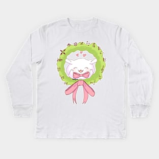 Bunny Wreath Kids Long Sleeve T-Shirt